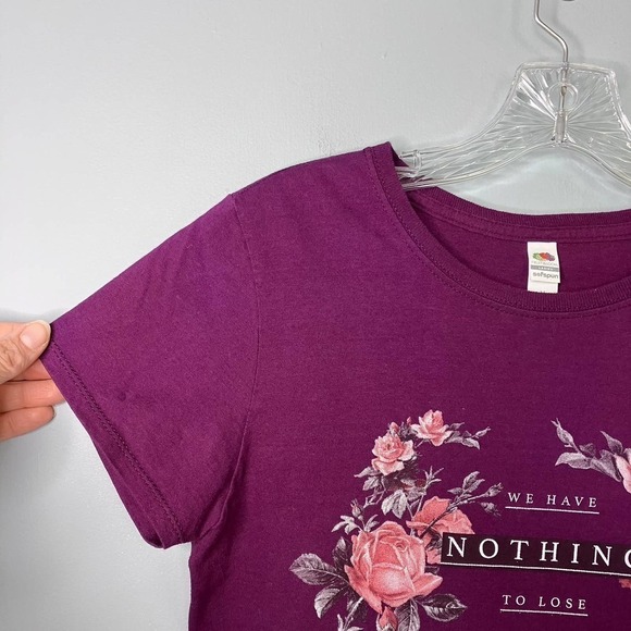 WE Have Nothing to Lose & A World to See Purple Statement T-Shirt Women's Size M - Picture 7 of 15